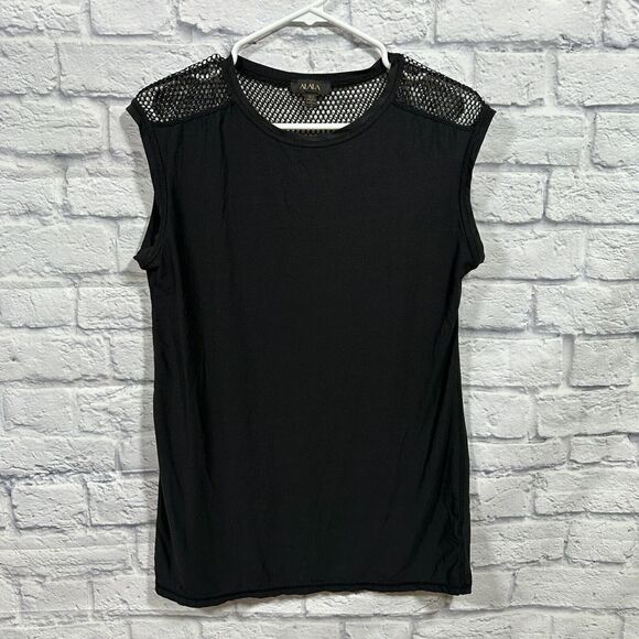 Alala Black Sleeveless Tank Top Black Mesh Back Size Medium - Picture 1 of 7